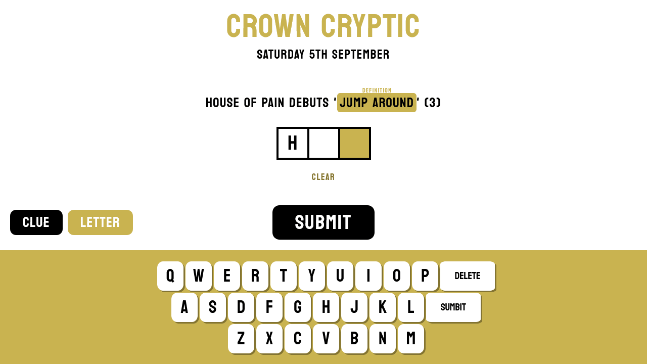 Screenshot of the Crown Cryptic website